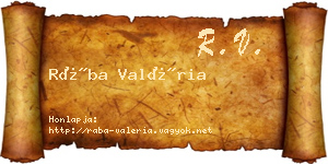 Rába Valéria névjegykártya